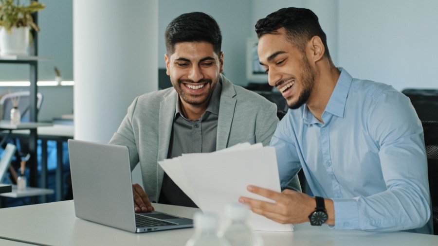 Meeting a business client and their staff