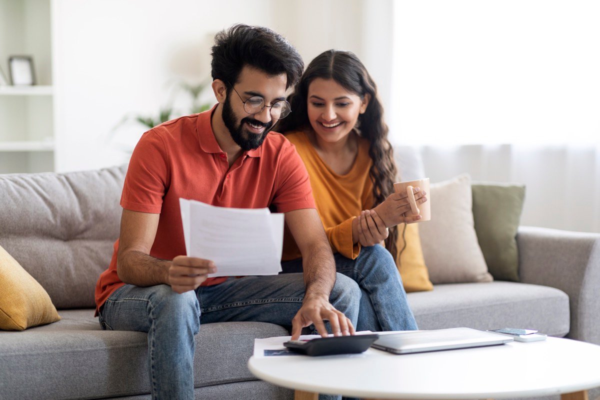 An Indian couple planning their monthly investments